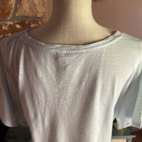 WOMEN’S Style & Co Short Sleeve Water Color Floral Tee Size 3X White and Blue - Picture 7 of 10